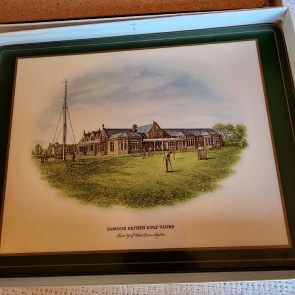Pimpernel Vintage Famous British Golf Clubs Set of 6 Deluxe Finish PlaceMats - Picture 7 of 12